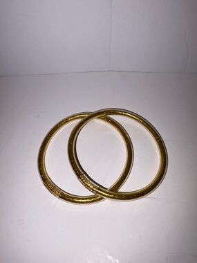Gold Glitter Metal Bangle Bracelets - Women Jewelry